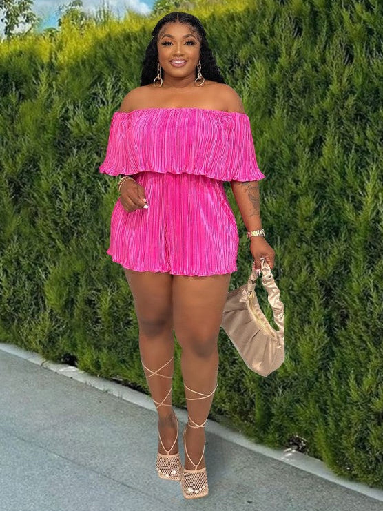 Casual Pure Color Off Shoulder Women's Rompers