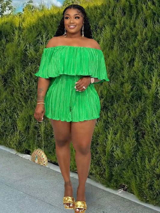 Casual Pure Color Off Shoulder Women's Rompers