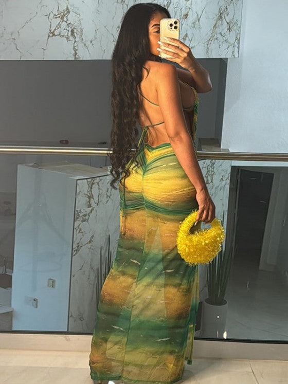 High Rise Backless Sleeveless Maxi Dresses