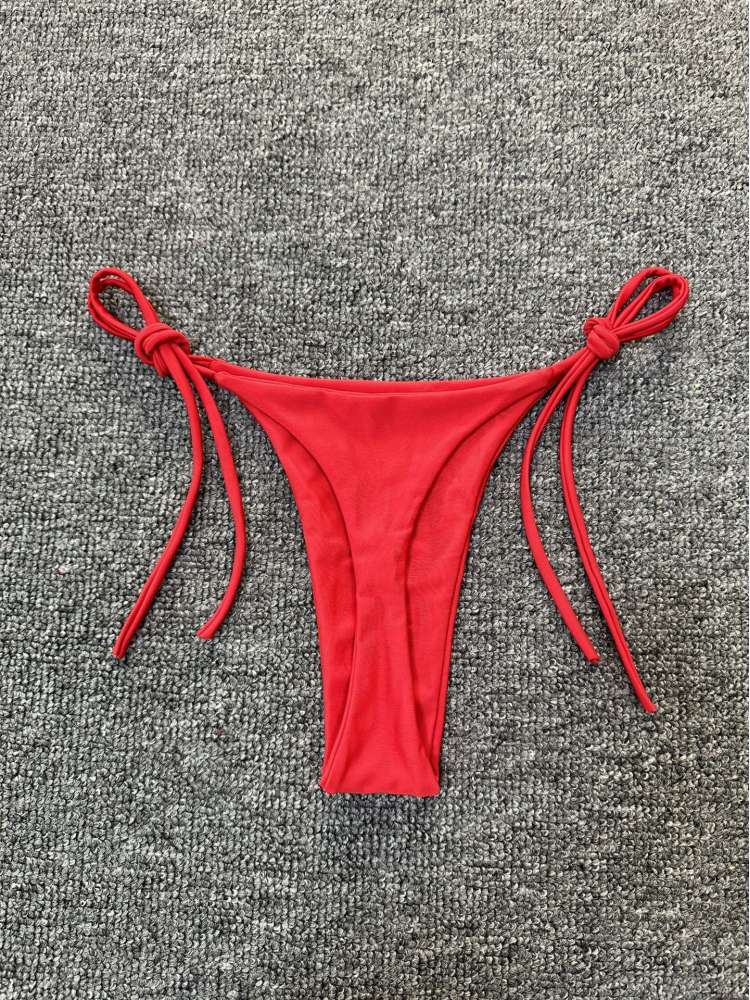 Plain Color Halter Tie-wrap Bikinis
